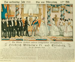プロイセンのフレデリックウィリアム4世とバイエルンの妻エリザベスルドビカの銀婚式1848年（カラーリソ）