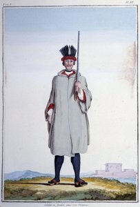 兵士の服：コートを着て行動する兵士 - ザクセン伯爵の「私の夢」にて 作： German School
