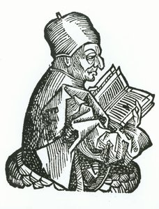 Hartmannskull（1440-1514）1493による「Liber Chronicarum」からの聖ベデ（673-735） 作： German School