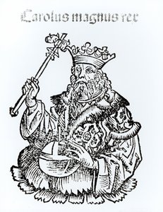 セントチャールズ（747-814）、「Liber Chronicarum」よりHartmann Schedel（1440-1514）1493 作： German School