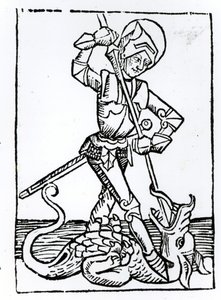 聖ジョージ、Hartmann Schedel（1440-1514）1493の「Liber Chronicarum」より 作： German School