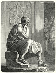 古代ギリシャの哲学者・科学者であるアリストテレスの像（彫像