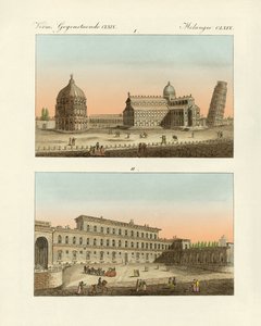 イタリアの奇妙な建物（彩色済み彫刻 作： German School