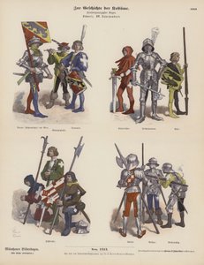15世紀のスイス軍の衣装（彩色済み彫刻 作： German School
