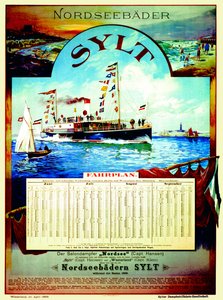 ズィルト、ズィルト蒸気船会社の宣伝ポスター、1899年