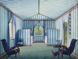 テント部屋、1830年以降（ペンとインク、紙にトイレ） 作： German School