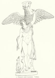古代ギリシャの彫刻家レオカレスの彫刻を模した「ガニメデの誘拐」（エングレービング