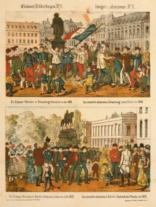 アルザスは1869年にストラスブール（Kleberplatz）で、1872年にベルリン（Unden den Linden）で、エルザッサービルダーボーゲンから募集します。 作： German School