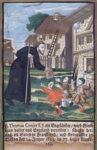 イエズス会の殉教学によるフランスの福音宣教を行う父イエズス会のトーマス・コンジェ1688 作： German School