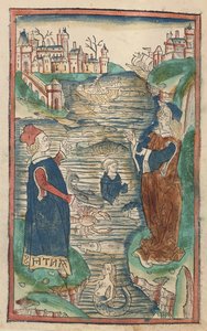魚の王国、Hortus Sanitatisのイラスト、1491年（色の木版画） 作： German School