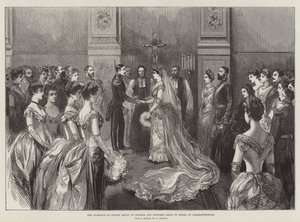 シャルロッテンブルクでのヘンリー皇太子とアイリーン・オブ・ヘッセン王女の結婚（版画 作： German School