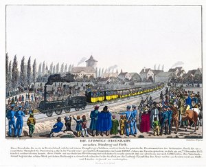 ニュルンブルク・フルト鉄道の開通、1835年12月7日 作： German School