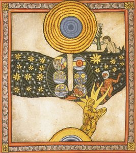 救い主。 ヒルデガルト・オブ・ビンゲン作「Liber Scivias」のミニチュア、1175年頃（羊皮紙に水彩） 作： German School