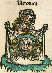 ヴェロニカのベール、ニュルンベルク年代記、1493年に公開 作： German School