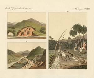 ブラジルの宝石鉱山（彩色済み彫刻 作： German School