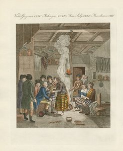 スコットランド北部の住民、ハイランダー（彩色彫刻 作： German School