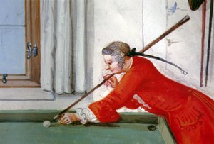 ビリヤードの起源、1745年頃（水彩画） 作： German School