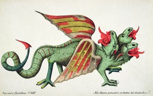 三頭のドラゴンが火を吐く 作： German School