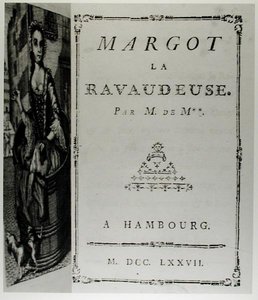 ハンブルグで出版されたM. de M.(Louis Charles Fougeret de Monbron 1706-1761)の「Margot la Ravaudeuse」(1750年)のタイトルページ。 作： German School