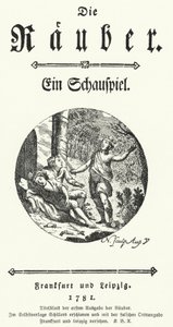 フリードリヒ・シラーの戯曲『Die Rauber（強盗）』初版のタイトルページ 作： German School