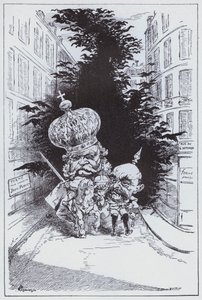 ドイツ皇帝のパリへの凱旋（リトグラフ 作： German School