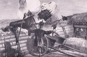 敵の射程距離を試す（Cassells History of the War between France and Germany, published by Cassell and Company Limited, c.1890 (litho) 作： German School