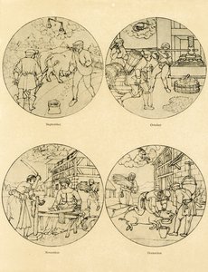 円形の12個のカレンダー画像 作： German School