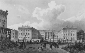 ベルリンの大学の建物（スティール・エングレービング 作： German School