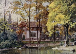 Waldschankeレストラン、ベルリン動物園、ドイツ（カラーリソ） 作： German School