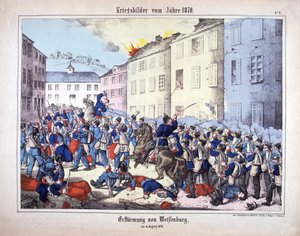 1870年の戦争8月4日にプロイセン軍の兵士とフランス軍の間で行われたウィッセンブルグの攻略（ヴァイセンブルクの戦い）について 作： German School