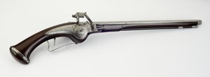 ホイールロックホルスターピストル、c.1625-50（鋼、鉄、クルミ材）