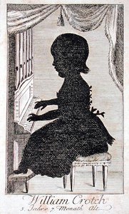オルガンを弾くウィリアム・クロッチ（1775-1847）（エングレーヴィング） 作： German School