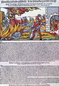1555年にダーンブルクで焼かれた魔女 作： German School