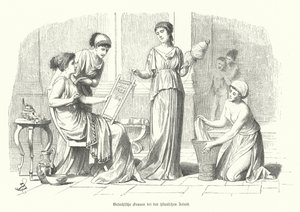 古代ギリシャの家事をする女性たち（彫刻 作： German School