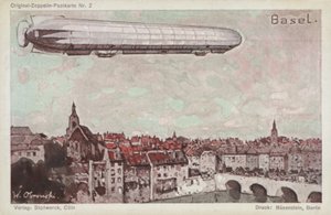 バーゼル上空を飛ぶツェッペリン 作： German School
