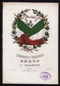 Zouaves et Turckos, galop by F Fasanotti, sheet music cover (colour litho) 作： German School