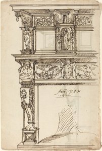 水星と希望のある宮殿のマントルピース [直筆] 作： German or Austrian 16th Century