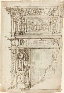 古代のいけにえを描いた豪華なマントルピース [直筆] 作： German or Austrian 16th Century