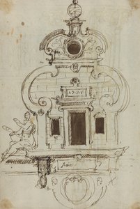 渾天儀のあるウォール モニュメント [裏面] 作： German or Austrian 16th Century