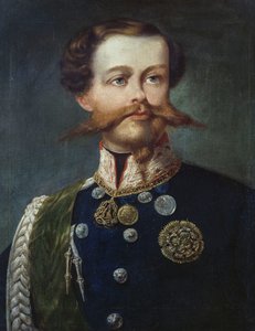 ヴィクトル エマヌエル 2 世 (1820-1878) の肖像、イタリア王、ジェロラモ インドゥーノ作、キャンバスに油彩 作： Gerolamo Induno
