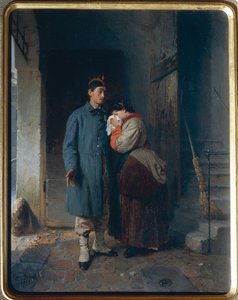 1866 年の徴集兵の出発、Gerolamo Induno 画 作： Gerolamo Induno
