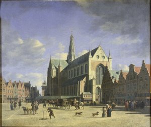 Groote Markt（Big Market）ハーレム 作： Gerrit Adriaensz Berckheyde