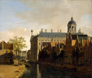 アムステルダム市庁舎とNieuwezijds Voorburgwal