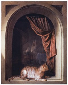 崖っぷちの猫 作： ゲリット・ドゥ