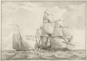 カッターとフリゲート艦 作： Gerrit Groenewegen