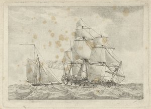 カッターとフリゲート艦 作： Gerrit Groenewegen
