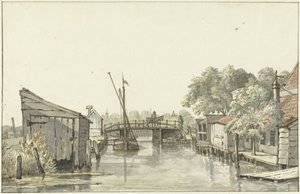 Schulpbrug の Ringdijk の眺め、アムステル川のユトレヒト側を望む 作： Gerrit Lamberts