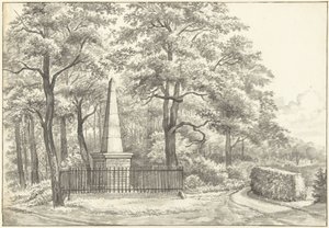 1817 年にダビッド ヤコブ ファン レネップによって Heemstede の Huis te Manpad に建てられた Witte van Haemstede の記念碑 作： Gerrit Lamberts