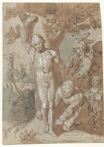 アキオールは木に縛られている 作： Gerrit Pietersz. Sweelink