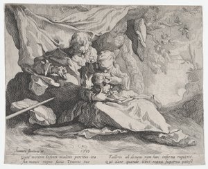 エジプトへの逃亡中の休息、1593年。 作： Gerrit Pietersz Sweelink